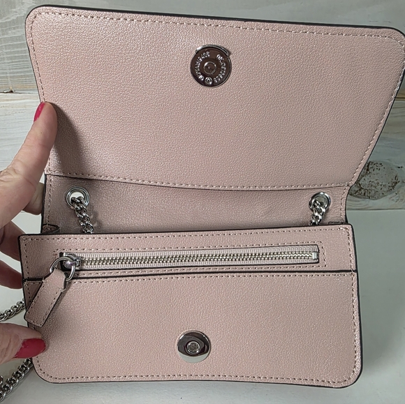 Karl Lagerfeld Paris Kosette Mini Shoulder Bag in a blush pink - Picture 6 of 11